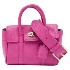 Used Mulberry Pink Leather Mini Bayswater Satchel