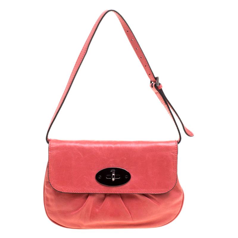 Mulberry Pink Pleated Leather Joelle Pochette