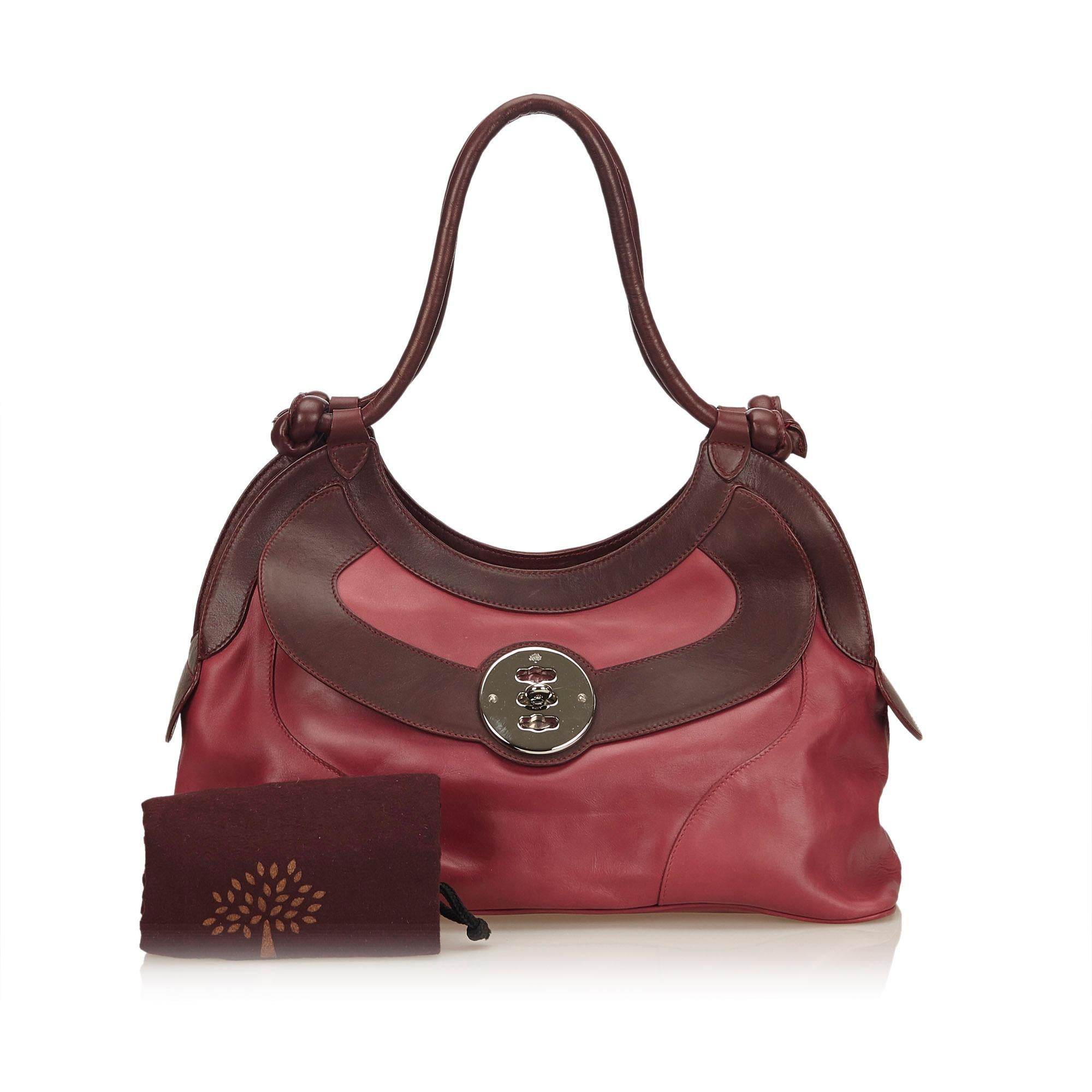 Mulberry Pink Two Toned Leather Shoulder Bag 3