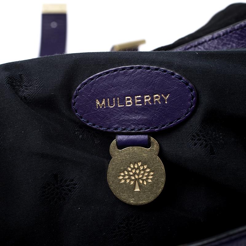 Black Mulberry Purple Leather Alexa Shoulder Bag