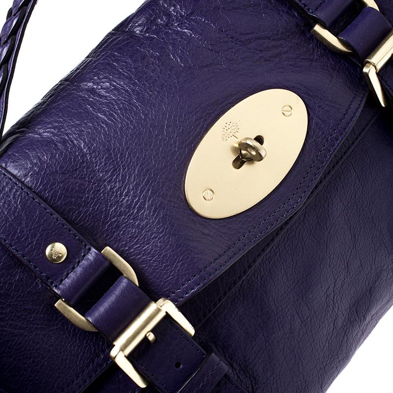 Women's Mulberry Purple Leather Alexa Shoulder Bag