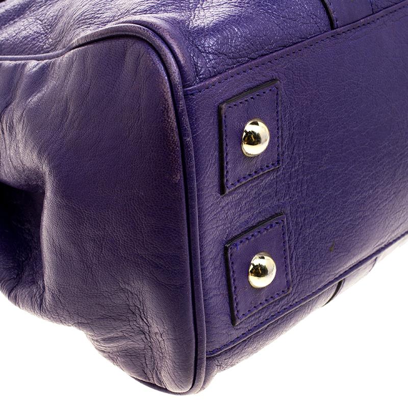 Mulberry Purple Leather Bayswater Satchel 4