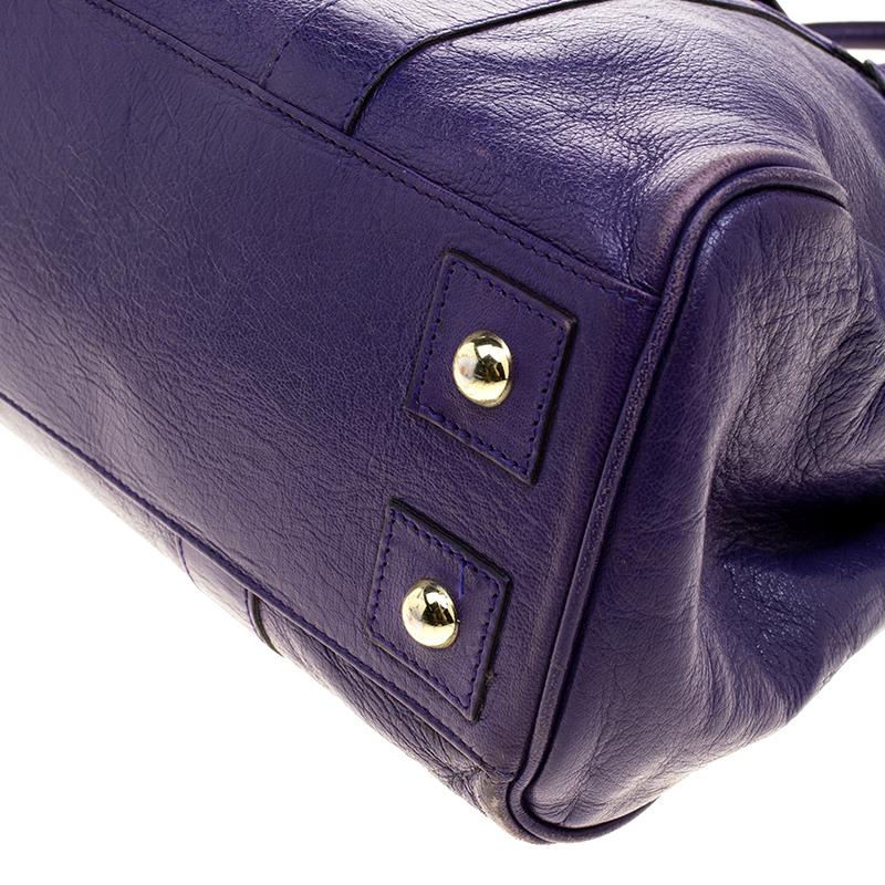 Mulberry Purple Leather Bayswater Satchel 5