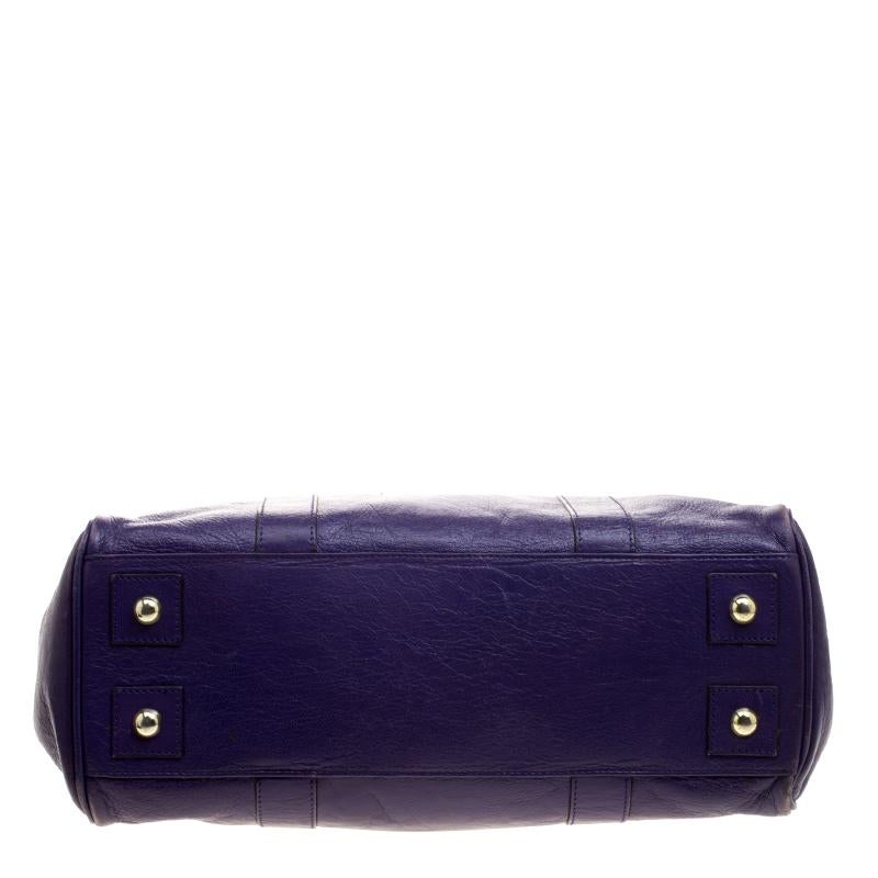 Women's Mulberry Purple Leather Bayswater Satchel