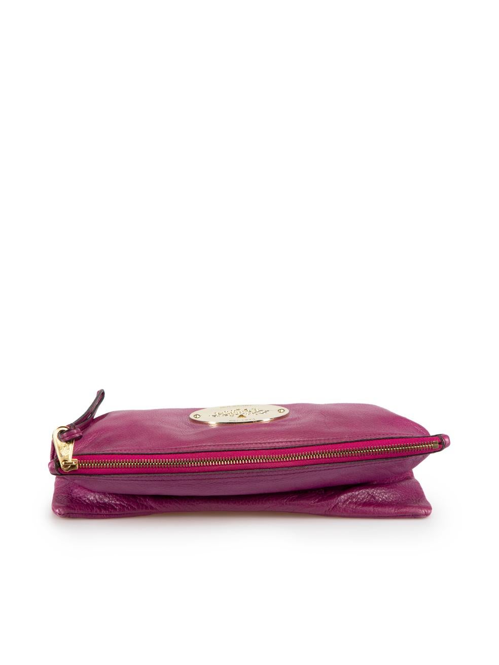 Women's Mulberry Purple Leather Daria Clutch Bag