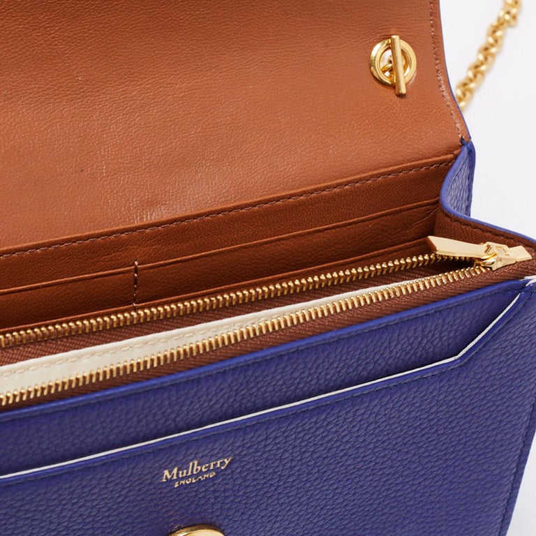 Mulberry Purple Leather Postman Lock Flap Crossbody Bag For Sale at 1stDibs