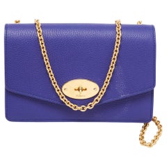 Mulberry Lila Leder Postman Lock Umhängetasche mit Klappe