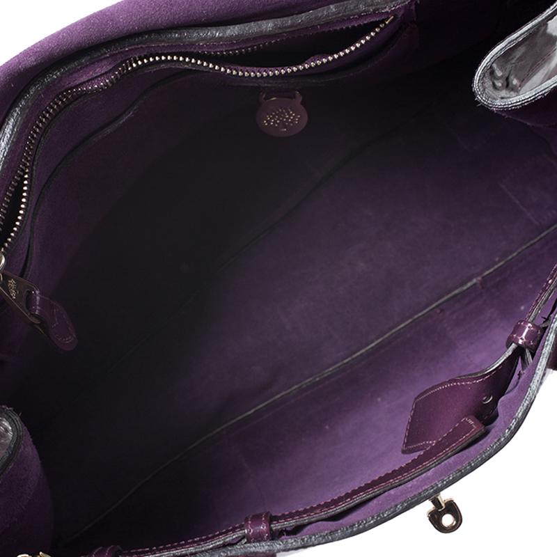 Mulberry Purple Patent Leather Bayswater Satchel 3