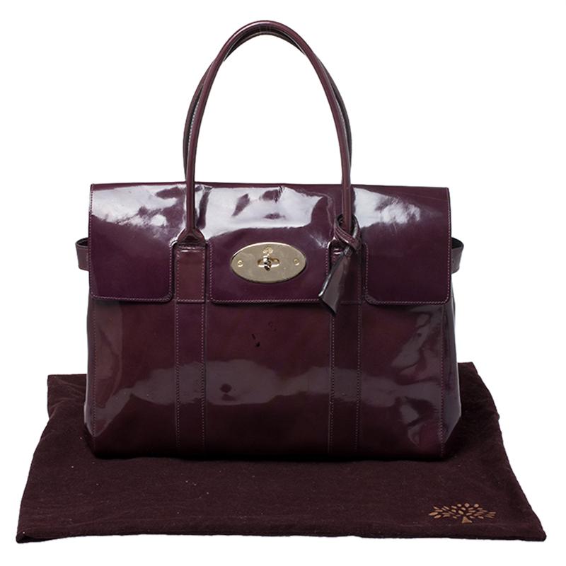 Mulberry Purple Patent Leather Bayswater Satchel 4