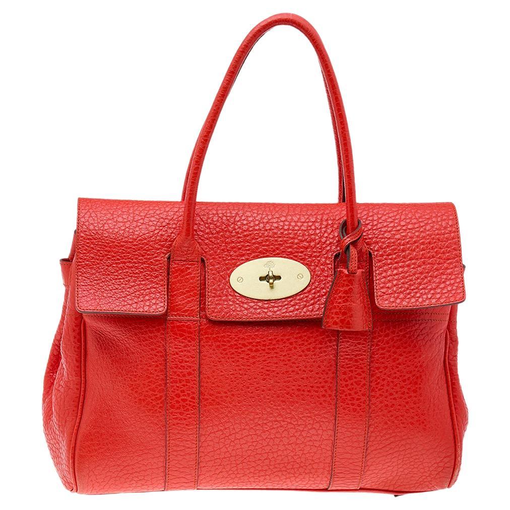 Mulberry Red Leather Bayswater Satchel