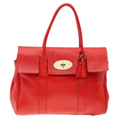 Used Mulberry Red Leather Bayswater Satchel
