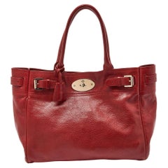 Used Mulberry Red Leather Bayswater Tote