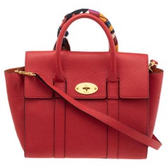 Used Mulberry Red Leather Small Bayswater Satchel