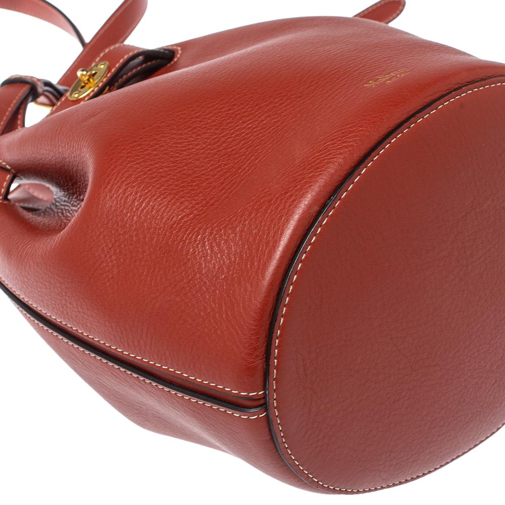 Women's Mulberry Red Leather Tyndale Bucket Bag