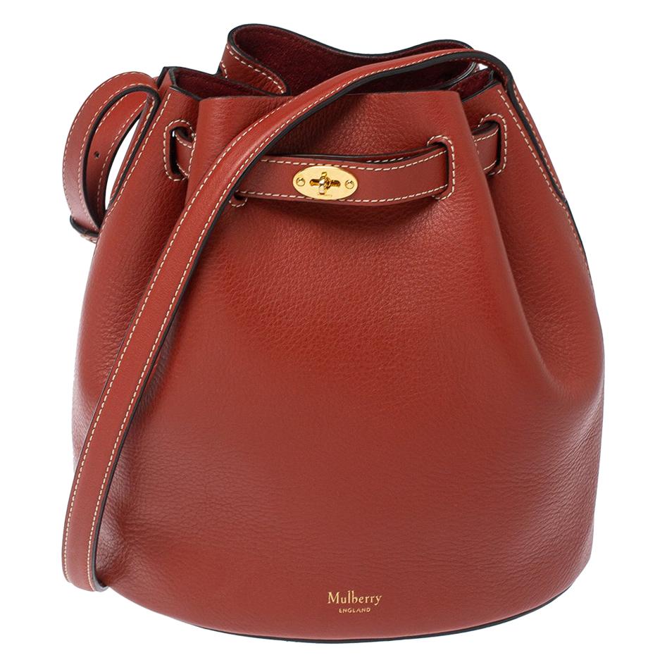 Mulberry Red Leather Tyndale Bucket Bag