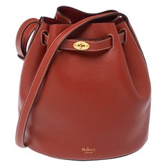 Used Mulberry Red Leather Tyndale Bucket Bag