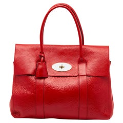 Used Mulberry Red Patent Leather Bayswater Satchel
