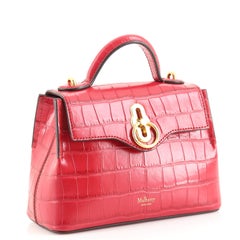 Mulberry Seaton Top Handle Bag Crocodile Embossed Leather Micro