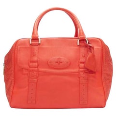 MULBERRY Shadow Maisie Clipper red embossed leather scaled travel satchel bag
