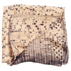 Mulberry Silk Large Square Black Gold Tesu Handcrafted Modern Artisanal Scarf