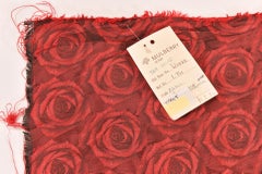Mulberry Silk with Red Roses Drapery Fabric