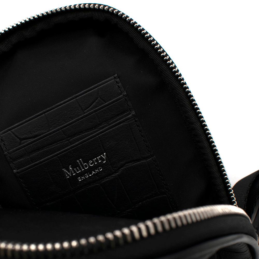 Mulberry Small Black Croc Effect Reporter Bag 1
