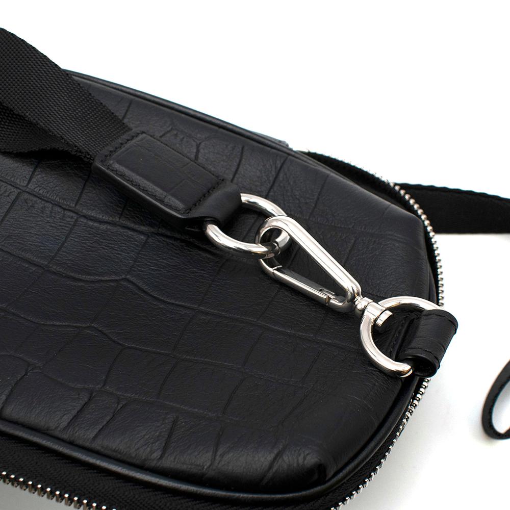Mulberry Small Black Croc Effect Reporter Bag 3