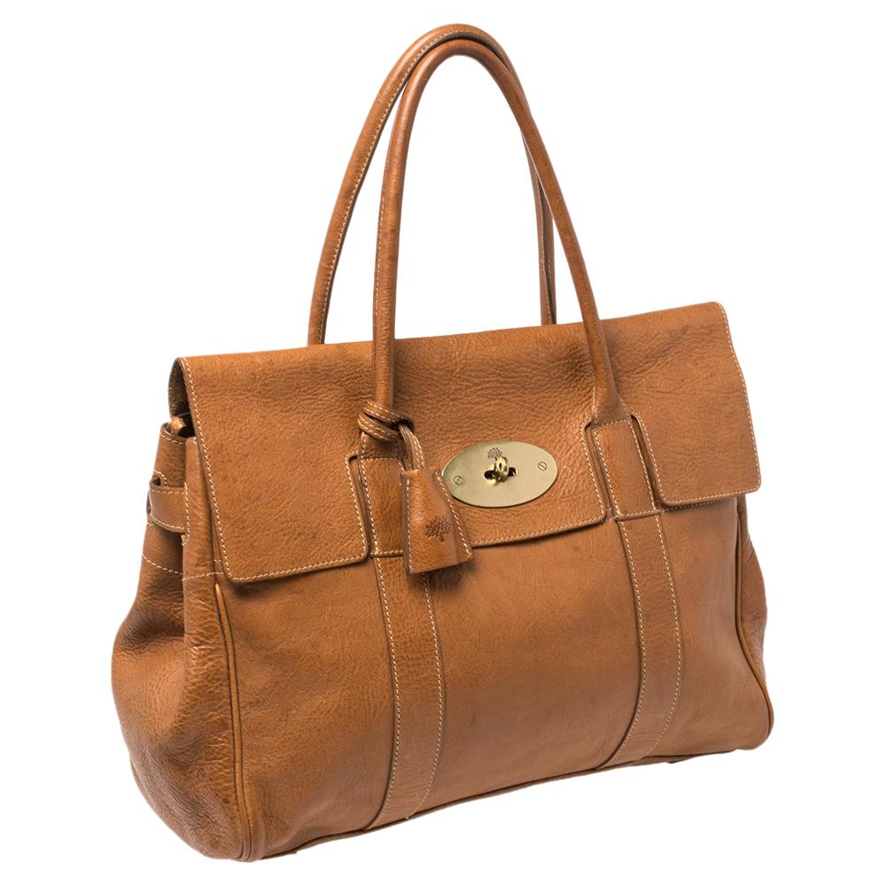 Brown Mulberry Tan Leather Bayswater Satchel