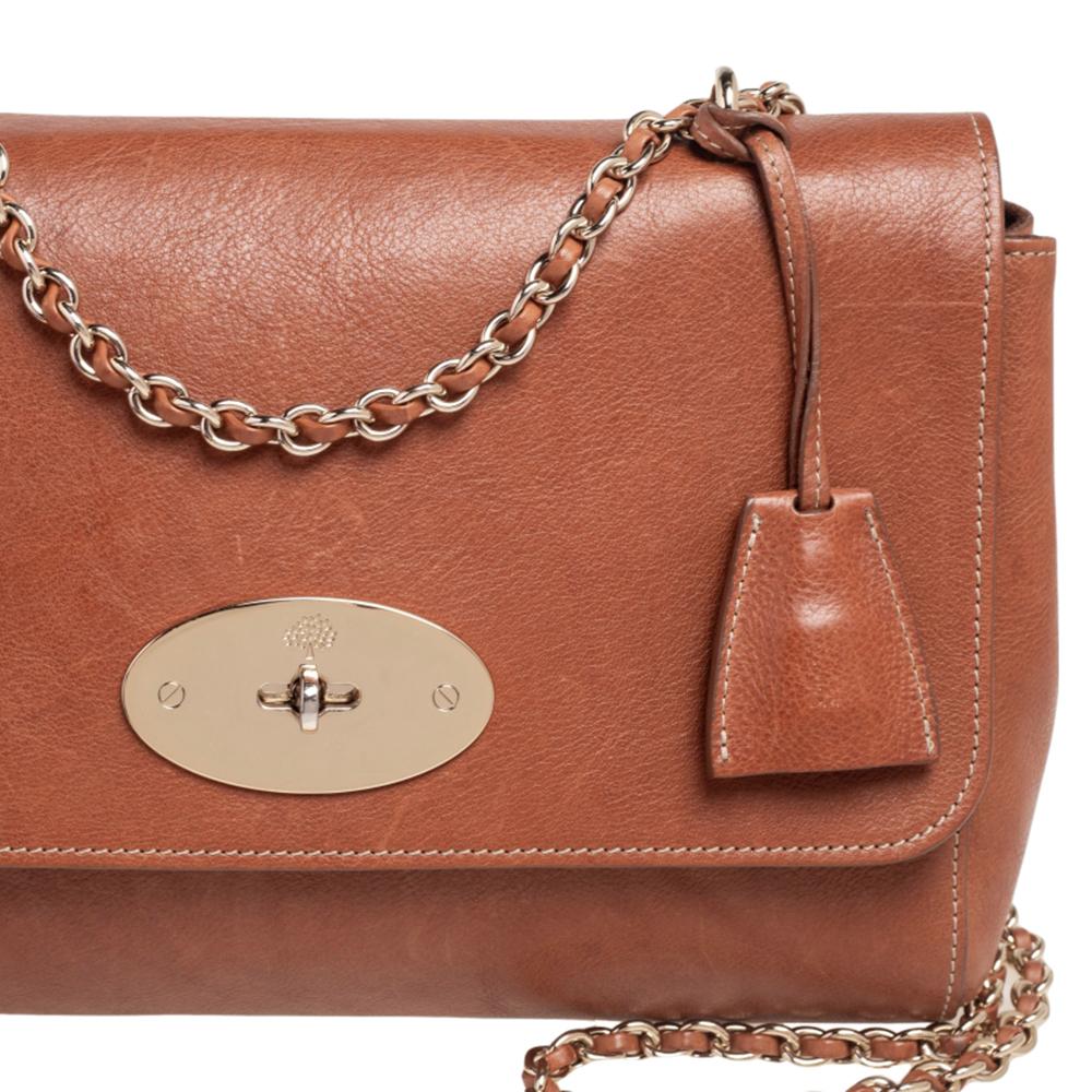 Brown Mulberry Tan Leather Medium Lily Shoulder Bag