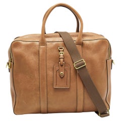 Mulberry Tan Leather Name Tag Suitcase