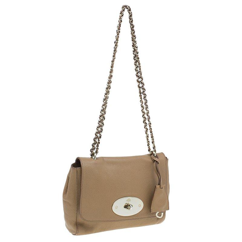 Brown Mulberry Tan Leather Small Lily Shoulder Bag