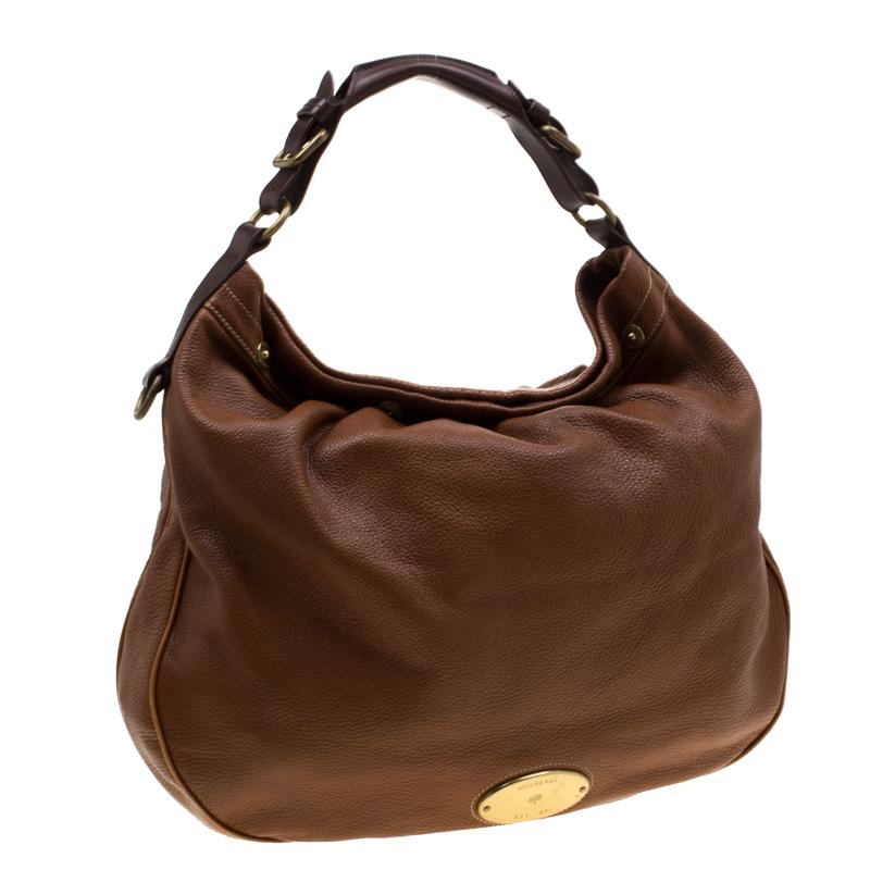 Brown Mulberry Tan Pebbled Leather Mitzy Hobo