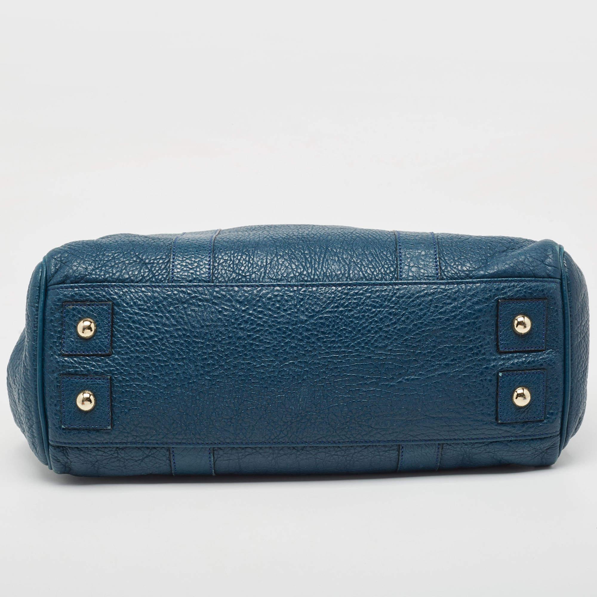 Mulberry sacoche Bayswater en cuir bleu sarcelle en vente 1