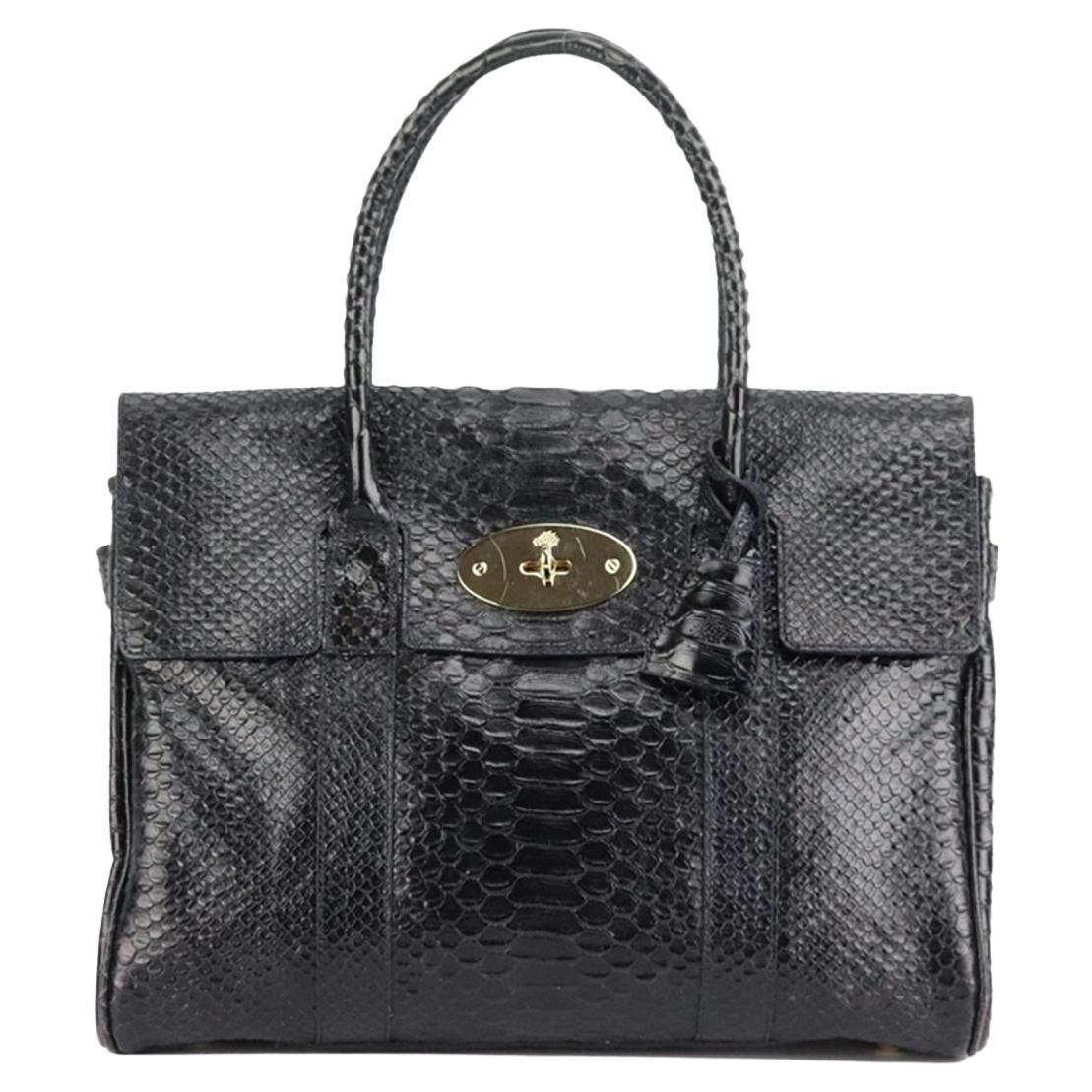 Mulberry The Bayswater Python Effect Leather Shoulder Bag