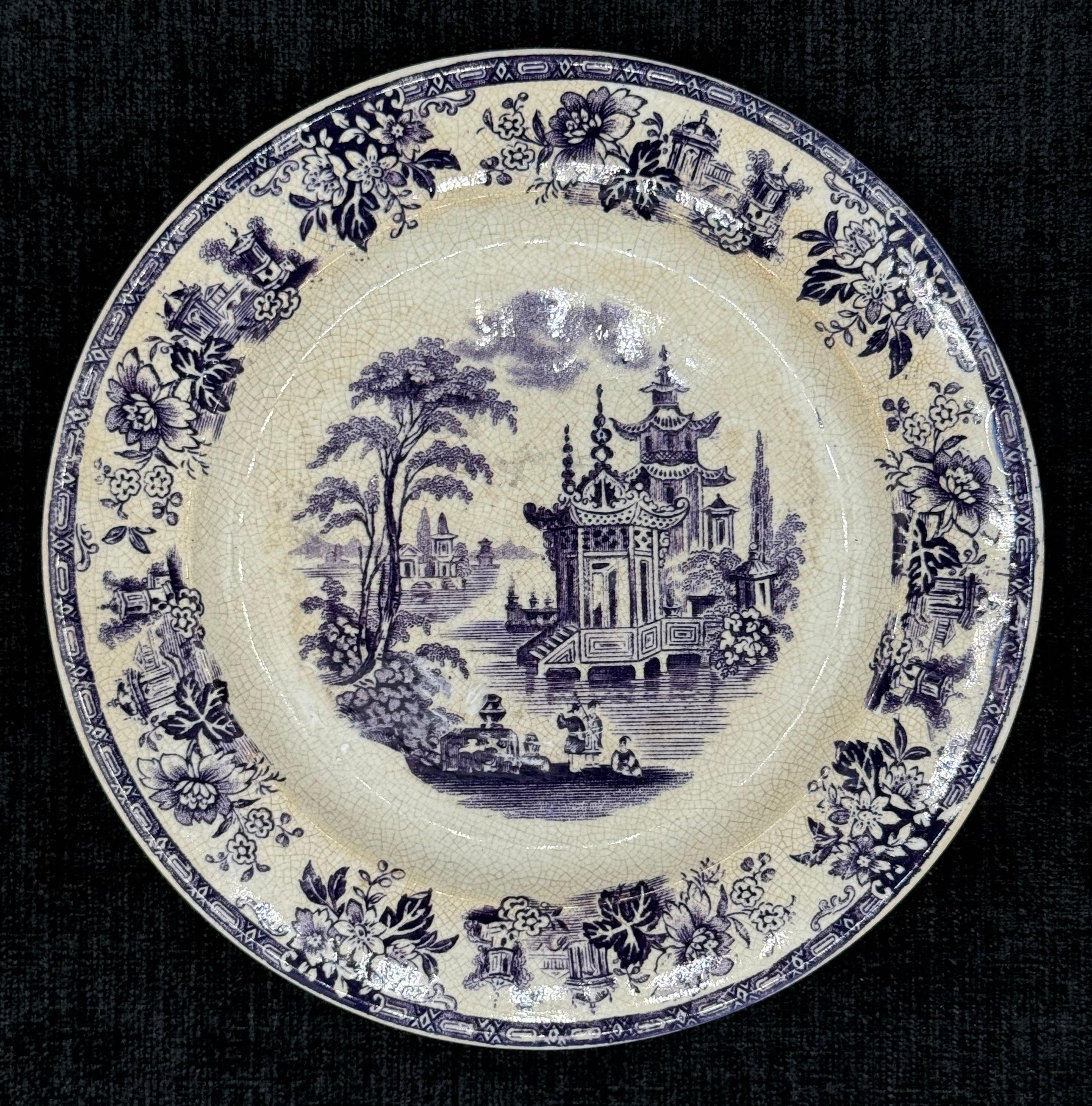 XIXe siècle Assiette de service Mulberry 5,13 W & B Brownfield