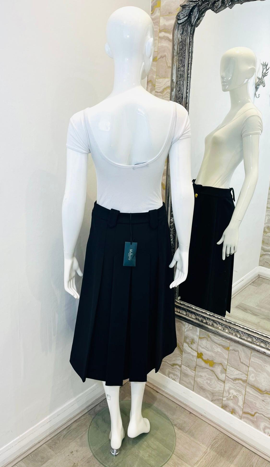 Mulberry Virgin Wool Blend Pleated Skirt In New Condition For Sale In London, GB