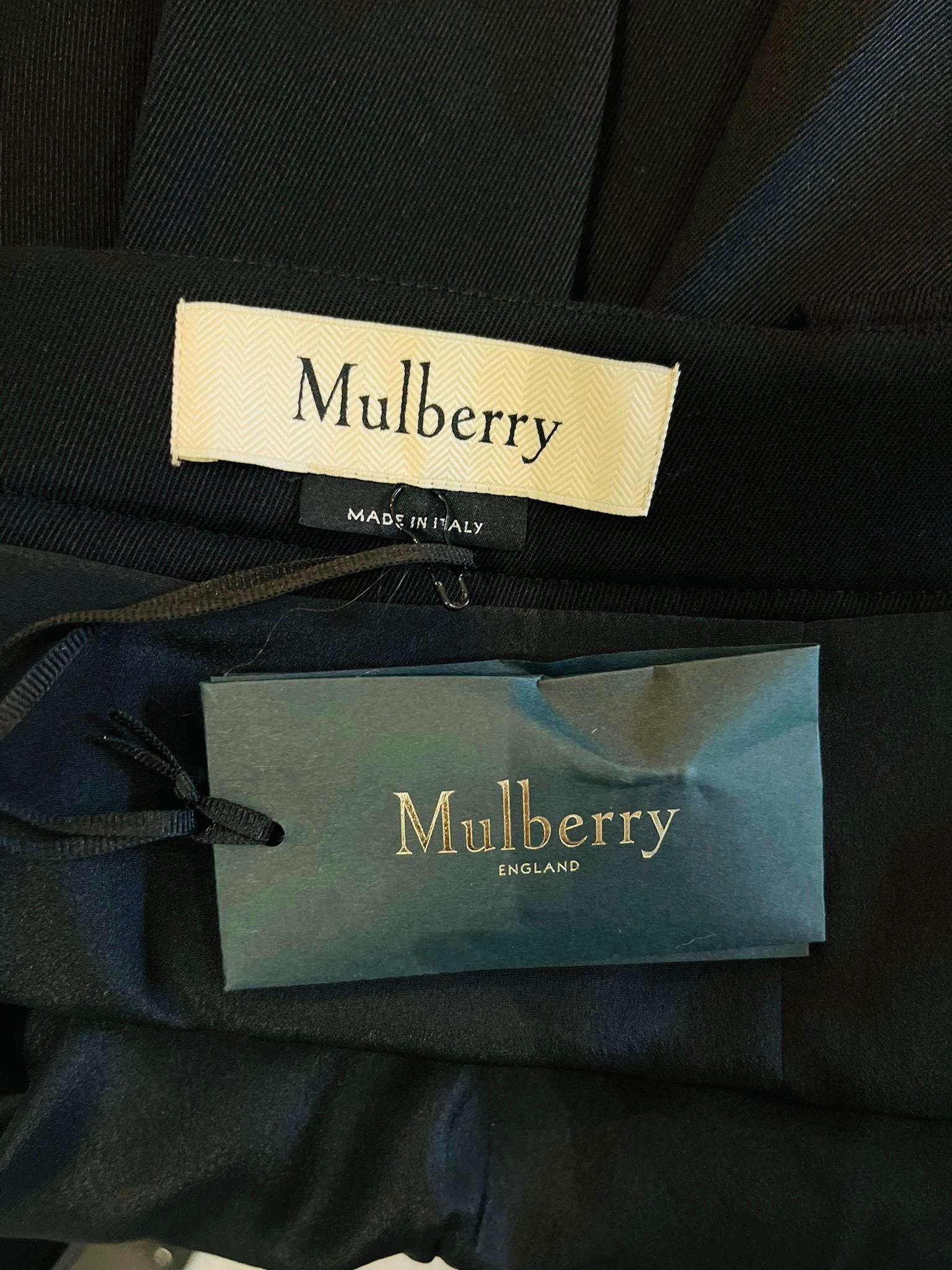 Mulberry Virgin Wool Blend Pleated Skirt For Sale 1