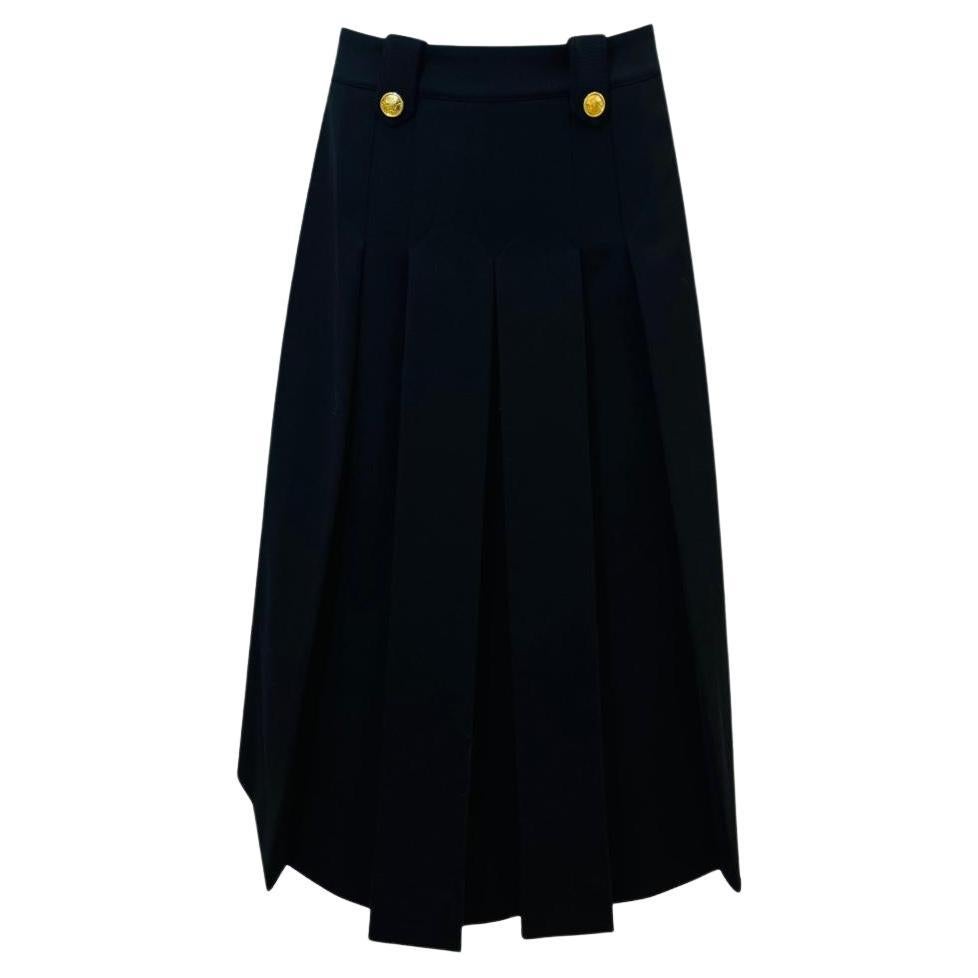 Mulberry Virgin Wool Blend Pleated Skirt For Sale