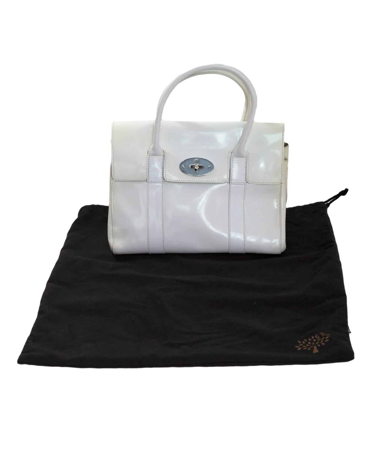 Mulberry White Patent Leather Small Bayswater Bag with Dust Bag 3