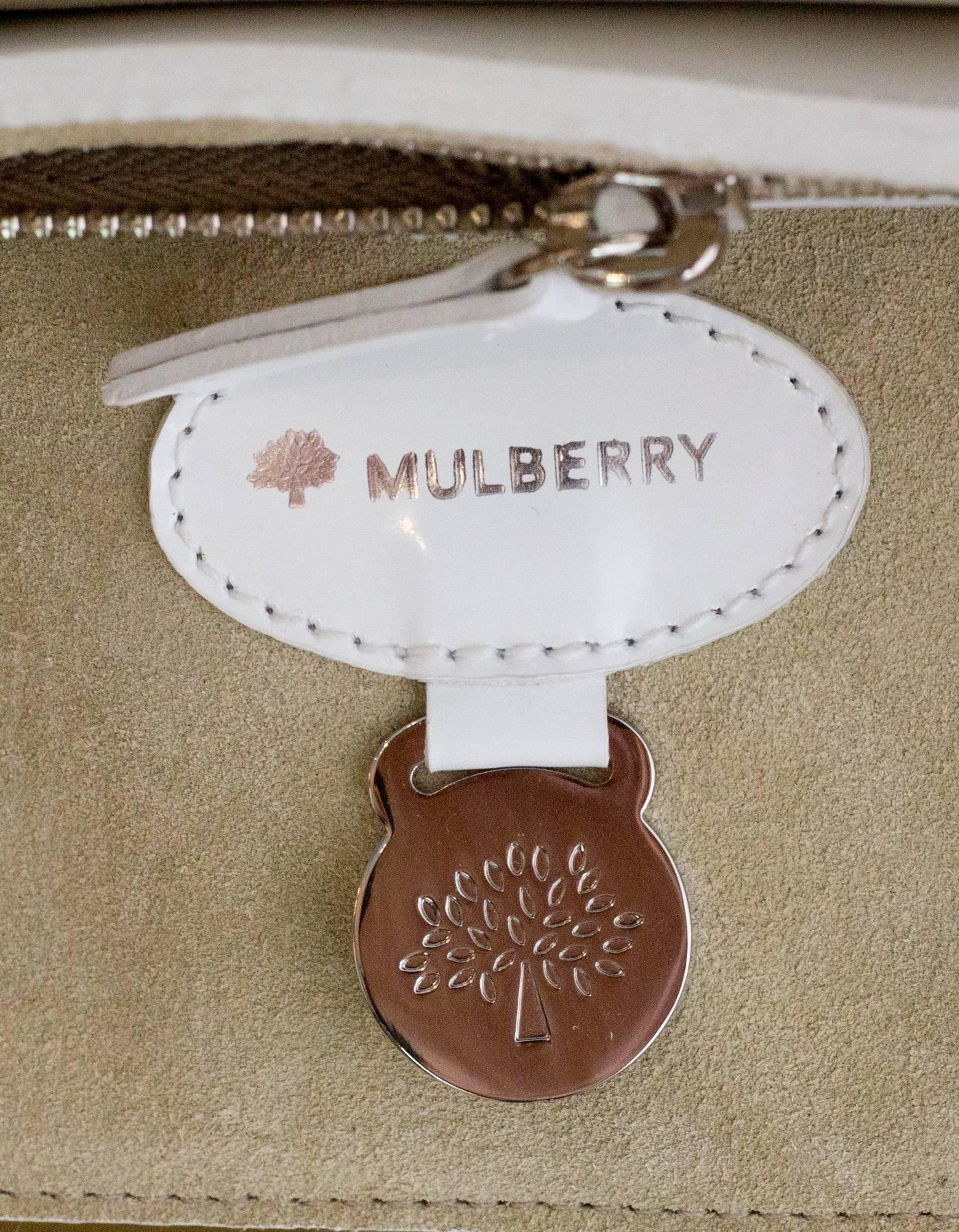 Mulberry White Patent Leather Small Bayswater Bag with Dust Bag 1