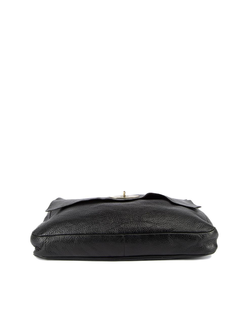 Mulberry Women's Black Leather Postman Lock Messenger Bag In Good Condition In London, GB