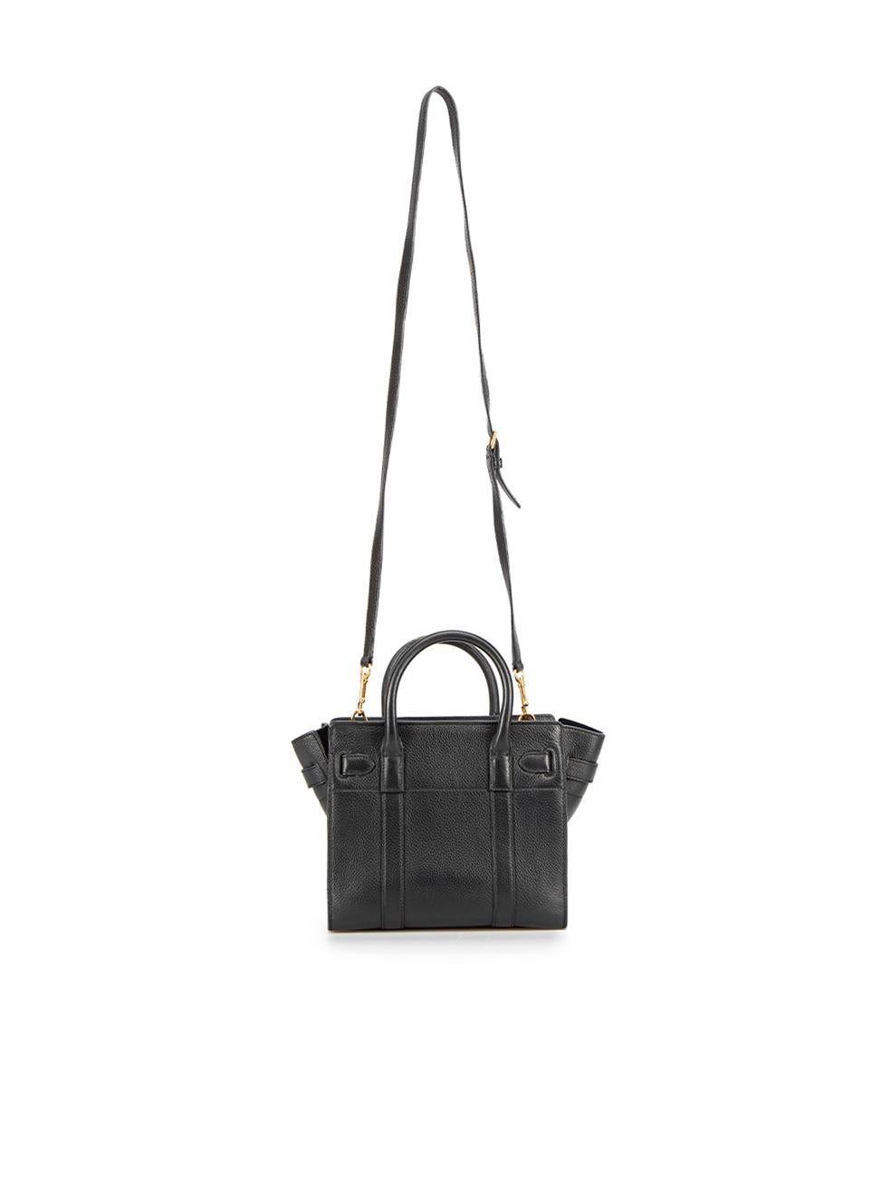 Mulberry Women's Black Leather Small Zipped Bayswater Bag In Good Condition In London, GB
