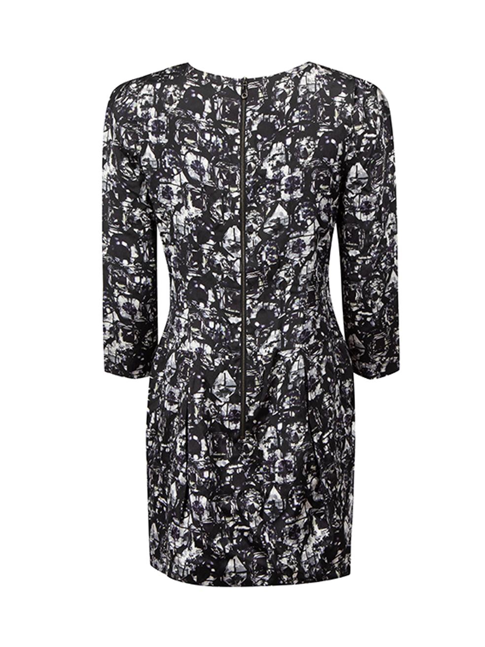 Mulberry Women's Black Silk Broken Gem Print Mini Dress In New Condition For Sale In London, GB