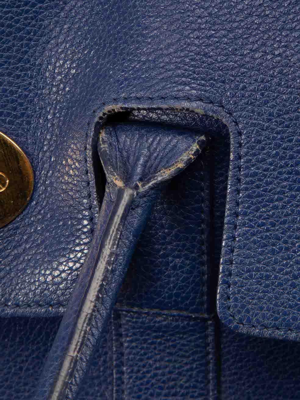 Mulberry Women's Cobalt Blue Leather Baywater Tote 7