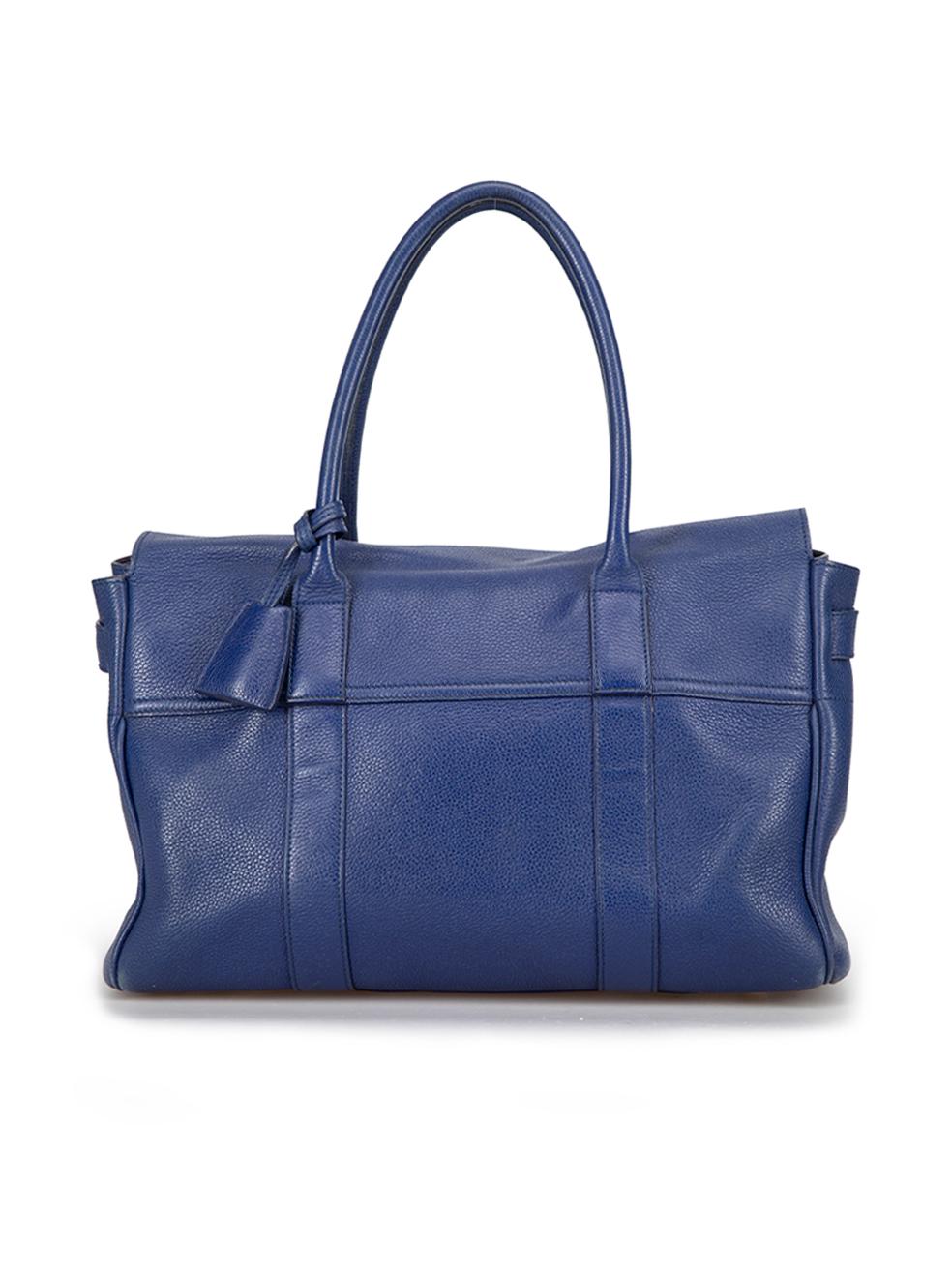 Mulberry Women's Cobalt Blue Leather Baywater Tote In Good Condition In London, GB