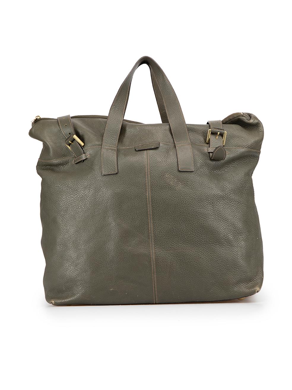 Gray Mulberry Women's Forest Green Leather Weekender Bag