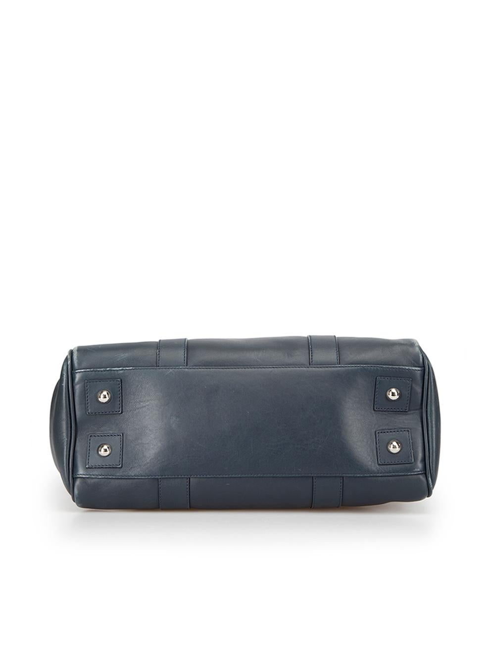 Mulberry Women's Midnight Blue Leather Bayswater Handbag In Good Condition In London, GB