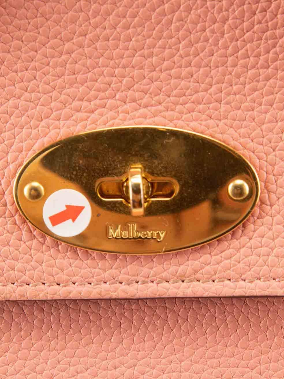 Mulberry Women's Pink Grained Leather Bayswater Handbag In Good Condition For Sale In London, GB