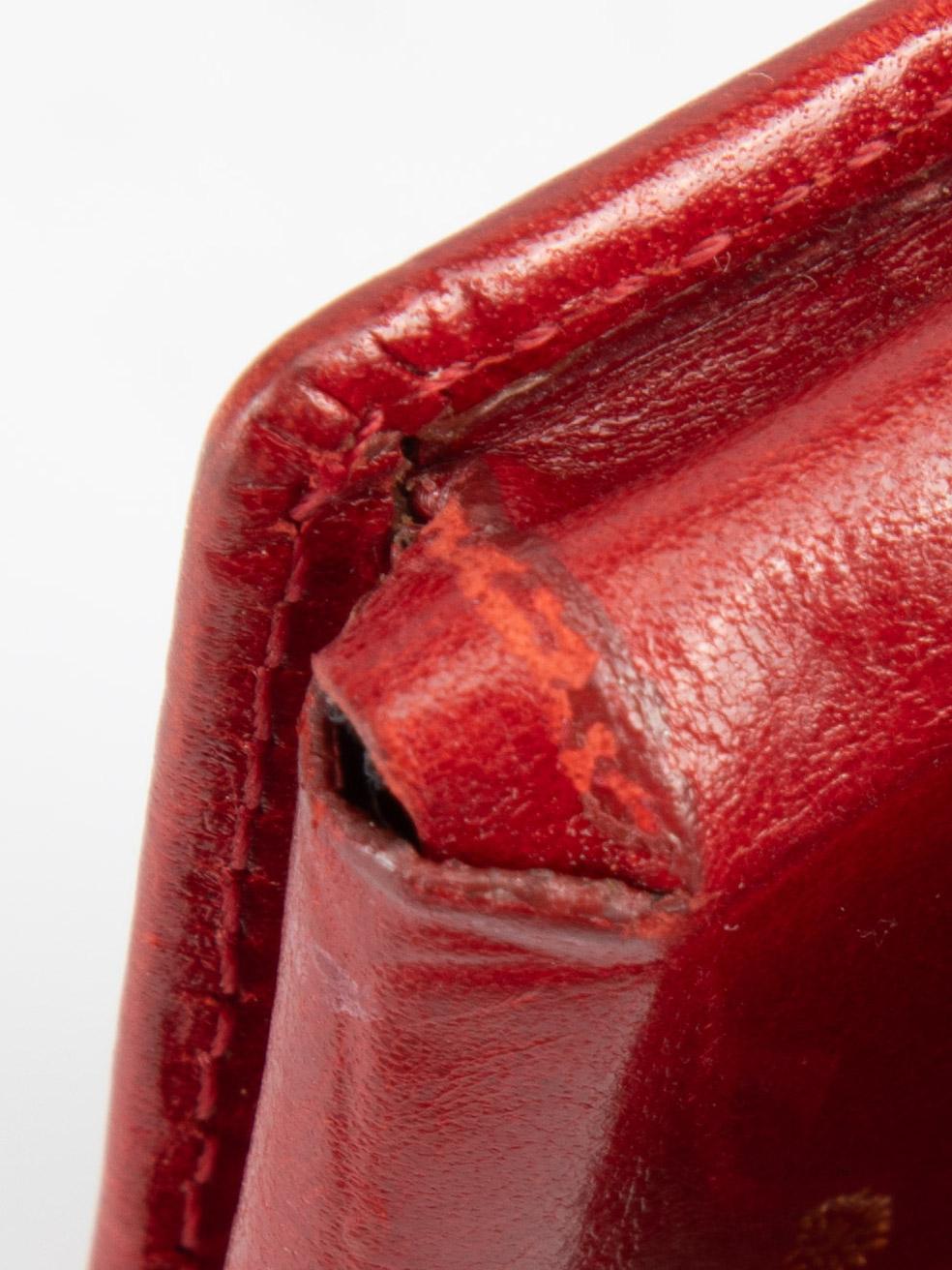 Mulberry Damen Vintage Rotes Leder Krokodil geprägtes Lippenstiftetui mit Spiegel im Angebot 3