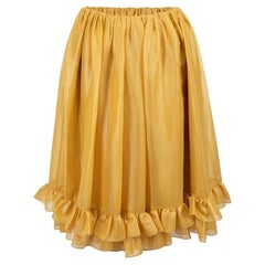 Mulberry Women's Yellow High Waisted Ruffle Trim Skirt